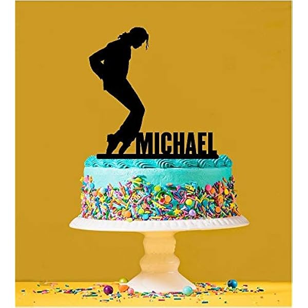 Decoration De Gateau Personnalisee Michael Jackson En Bois Pour Fete De Mariage Dore Et Argente Amazon Fr Cuisine Et Maison