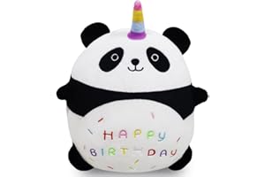 IFHDO Panda Plush Pillow, 30 CM Happy Birthday Plush Cushion Kawaii Cuddly Panda Stuffed Toy Gift for Kids & Adults, Kids Collection Home Decoration accessori