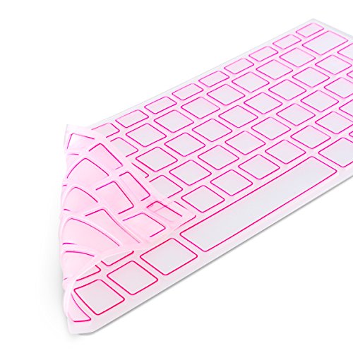 kwmobile Tastaturschutz Apple MacBook Air 13''/ Pro Retina 13''/ 15'' - QWERTZ Silikon Laptop Tastaturfolie - Notebook Tastaturschutzfolie Rahmen Design Pink Transparent
