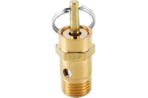 Nicear 1/4" BSP säkerhetsventil 145PSI 10BAR Mässing luftkompressor tryckavlastningsventil 12,5 mm 2-vägs backventil för indu