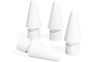 QRENINV Replacement Tips Compatible with Apple Pencil 1st / 2nd Generation, Wearless Fine Tip Precise Control Pencil Nibs for iPad Pro/Air/Mini Pencil (4 Pack-White)