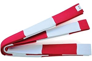 PLAYWELL Arti Marziali Deluxe 2 " Larghezza Masters Istruttore Blocco Cintura Rosso/Bianco - Nuovo