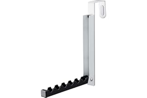 Yamazaki 7162 Smart rozkładana szafa na drzwi, czarna, stal, minimalistyczny design, 2 x 7~20,5 x 20 cm (dł. x szer. x wys.)