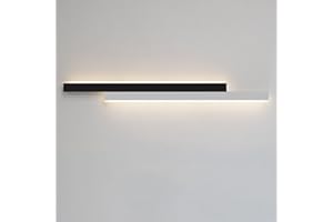 niuniaj Applique da Parete Interno 30W Lampada da Parete LED 115CM Lampada da Muro,Bianco Naturale 4000K Applique da Parete Disegno Bianco Nero per camera da letto Soggiorno Corridoio Scale