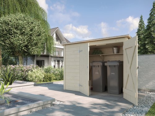 Weka Mehrzweckbox, Fahrrad- und Mülltonnenbox, natur, 219 x 100 x 151 cm - 2