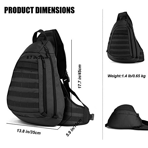 DCCN Rucksack mit einem Gurt Crossbag Sling bag Molle Sling Rucksack für Radfahren Wandern Camping - 5