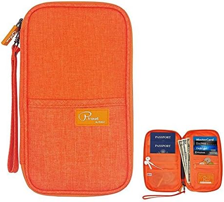 NTMY Travel Wallet Passport Holder Credit Card Cash Organizer with Hand Strap