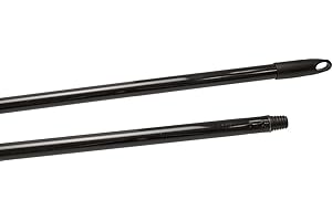 La Briantina Manico Professionale per Scope, in Metallo Plastificato ad Alto Spessore, Lunghezza 150 cm, Colore Nero