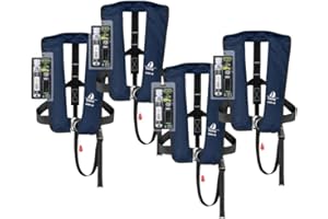 ‎12SKIPPER 12skipper 4er-Set Automatik-Rettungswesten 165N ISO mit Harness + 4 Wartungskits