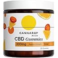 Cannaray CBD Gummies, 300mg | Delicious Natural Orange Edibles | Sleep Well | Feel Calm | Reduce Anxiety (30 Gummies)