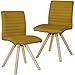 Produktbild Wohnling Retro Esszimmerstuhl Sola, Curry Skandinavisches Design, 2er Set