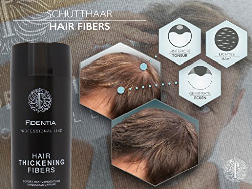 Fidentia Premium Schütthaar Streuhaar – Professional Line Haarverdichtung BEI LICHTEM, FEINEM HAAR 10g, Dark Brown – Dunkelbraun - 2