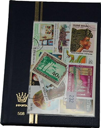 For stamp collectors 16 page IMPORTA pocket stockbook and 50 worldwide stamps