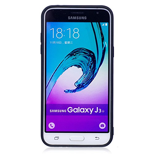 Samsung Galaxy J3 / J3(2016) SM-J310 Hülle, Chreey [Prägemuster] Full Body Cover Bumper Case Weich TPU Silikon Handyhülle Matt Kratzfeste Anti-Rutsch Schutzhülle Backcover [Chinese Rose] - 6