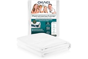 Okaei Coprimaterasso 70 x 140 cm, impermeabile per bambini, superficie in 100% cotone, traspirante, coprimaterasso senza crepitio, certificato Oeko-Tex, angoli elastici