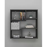 Reyo Enda Home Myra09 5 B&ouml;lmeli Modern Duvar Rafı, Mutfak Rafı Antrasit