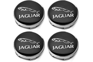BAIHOGI 4pcs Coprimozzo per Jaguar F-Type S XF XJ 13MY I-Pace XE C-X75 F-Pace XEL XFL 60mm Coprimozzi Auto Car Wheel Center Hub Caps Rim Center Emblem Cover di Ricambio Car Hub Caps