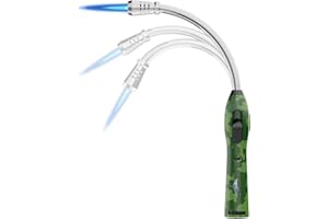‎COOAOO CooAoo Stabfeuerzeug Gas Nachfüllbar Jetflamme Sturmfeuerzeug Jet Feuerzeug Lang Stab Kaminfeuerzeug Langes Feuerzeug für Kerzen, Grill, Kamin, Lagerfuer, Gasherd, Windlichter (Kein Butangas)