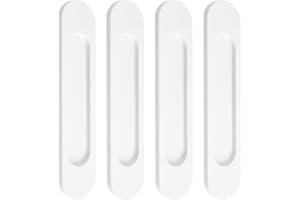 MOROBOR Samoprzylepne owalne uchwyty do drzwi przesuwnych, 4 szt. ciepła biel stop aluminium bez wiercenia uchwyt do drzwi przesuwnych szafek okiennych / 18 cm