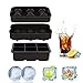 Produktbild Pawaca Eiswürfel Tabletts, Silikon-Eiswürfelform (2er-Set), 6 Riesen-Eiskugel-Deckel & große quadratische Formen Eiskugel-Maker-Tablett für Jelly-Saft-Form Whiskey-Cocktail-Softdrinks mit Trichter