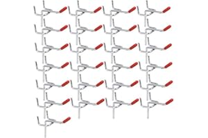KBNIAN 25 PCS Stecktafel Haken Set Lochwand Haken Edelstahl Einzelne Pegboard Haken,für Einzelhandelsdisplay, Aufhängen von Waren, Werkzeugklassifizierung