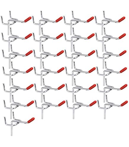 100 Pcs 2" Stainless Steel Pegboard Hooks – Black Hooks For 1/4", 3/16", 1/8" Pegboards – Tool & Accessory Organizers