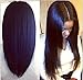 Shunwei Virgin Human Hair Yaki Straight Lace Front Wigs for Black Women Natural Color 18 Inch