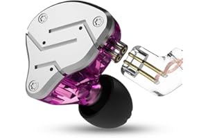 KINBOOFI KZ ZSN Écouteurs intra-auriculaires avec moniteur 1BA et 1DD, KZ haute fidélité avec câble 2 broches de 0,75 mm, 1 dynamique et 1 pilote d'armature équilibrée pour casque KZ (sans micro, violet)