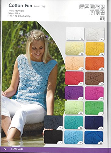 3 x 50 G Gründl Cotton fun, 100 % Baumwolle,Häkelgarn Schulgarn, Topflappengarn (01 weiß) - 2