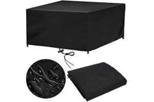 RNGCPTO Housse Table de Jardin 220x100 Housse Salon de Jardin Exterieur Impermeable 220x100x75cm Housses pour Mobilier de Jardin Housse de Protection Salon de Jardin Bache Table Exterieur, Noir