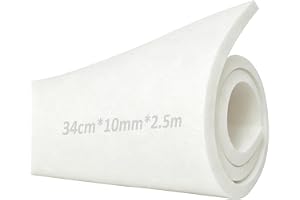 EVA-skum 34 cm x 250 cm skumpyssel 10 mm tjock vit EVA-skum | Densitet 86 kg/m³ skum tunn för cosplay kostym hantverk gör-det-själv-projekt