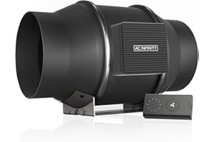 AC Infinity CLOUDLINE S6, Quiet 150mm Inline Duct Fan with Speed Controller - Ventilation Exhaust Fan for Heating Cooling Booster, Grow Tents, Hydroponics, 6-Inch