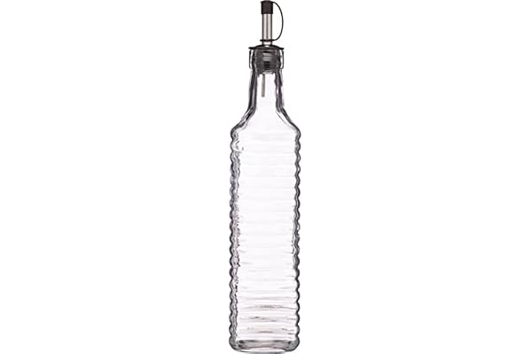 KitchenCraft World of Flavours Bouteille à huile / Vinaigre en verre strié, 55 ml