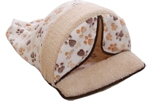 Anjing Saco de dormir para gatos de forro polar suave, autocalentable, lavable