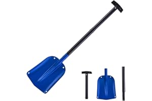 ORIENTOOLS Snow Shovel,Heavy Duty Portable Snow Showel Aluminium Collapsible Shovel with T Grip Handle, Lightweight Folding Snow Shovel for Car,Detachable,Adjustable Length 26''-32''Blade:9''
