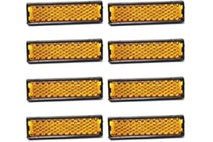 MenYiYDS Pack of 8 pedal reflectors, extra reinforced with reflectors for pedals, orange, with nuts and bolts for bicycle pedals, pedal reflectors, reflectors, wheel reflectors