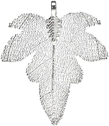 Real Natural Leaf Ana Morales Women's Pendant Bryonia silver coated Length ca 50mm