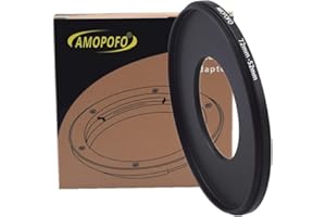 AMOPOFO Anillo Adaptador de Filtro de 72mm hasta 52mm(de Metal), de Objetivo de cámara con Rosca de Filtro de 72mm a Anillo de Filtro de 52mm.