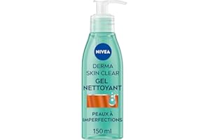 NIVEA SUN NIVEA - Gel Nettoyant Visage Derma Skin Clear - Nettoie En Profondeur - Réduit L'Excès De Sébum & Les Imperfections - Acide Salicylique, Sel Marin & Niacinamide - Peaux À Imperfections - 150 ml