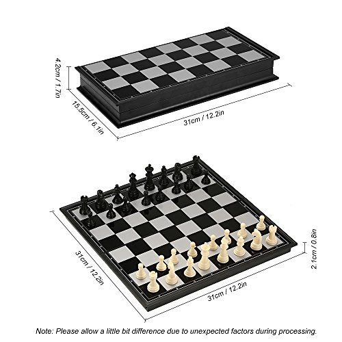 Preisvergleich Produktbild Hykis Kunststoff-Schach-Set International Chess Entertainment Brettspiel Magnetic Chess Set Folding pdagogisches Spielzeug f¨¹r Kinder-Party [L]