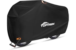 toptrek Pokrowiec na rower, wodoszczelny, garaż rowerowy 420D, wysokiej jakości tkanina Oxford, ochrona przed deszczem na każdą pogodę, pokrowiec na rower z workiem, plandeka rowerowa 200 x 110 x 70