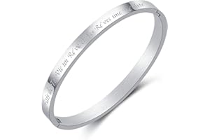 AFSTALR Bracelets Fin en Acier Inoxydable Message Bracelet pour Femme Personnalisé d’Inspiration d'amitié en Argent Bracelet Jonc Pour Meilleur Ami…