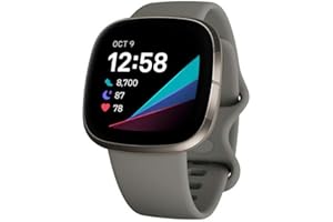 Fitbit Sense Advanced Smartwatch with Tools for Heart Health, Stress Management & Skin Temperature Trends, Sage Grey / Silver