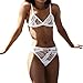 Produktbild MOIKA Damen Lace Push Up New Damen Dessous Korsett Lace Push Up Top BH + Hosen Unterwäsche Set(S, Weiß)
