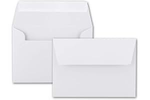 ‎FARBENFROH BY GUSTAV NEUSER 50x Brief-Umschläge B6 - Weiß - 12,5 x 17,5 cm - Haftklebung 120 g/m² - breite edle Verschluss-Lasche - hochwertige Einladungs-Umschläge