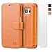 Produktbild OCASE Samsung Galaxy S7 Hülle Handyhülle Schlanke Leder Brieftasche Hülle für Galaxy S7 Geräte Hellbraun
