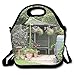 Produktbild VTXWL English Back Garden Patio Area In Summer with Gazebo Hanging Baskets and Sunflowers Cool Lunch Tote Lunch Bag School Reusable