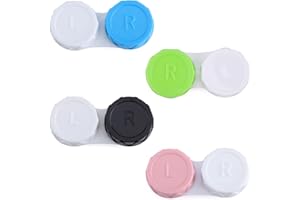 Jagowa Contact Lens Care Cases - Set of 4 Leak-Proof Containers. Portable Storage Perfect for Travel or Business. Choose from 4 Colors
