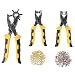 Produktbild FIXKIT 3pcs Leder stanzen und Knöpfe drucken Werkzeug set, ink. Druckknopfzange, Ösenzange und Lochzange und mit 200 Knöpfe Zubehörteile