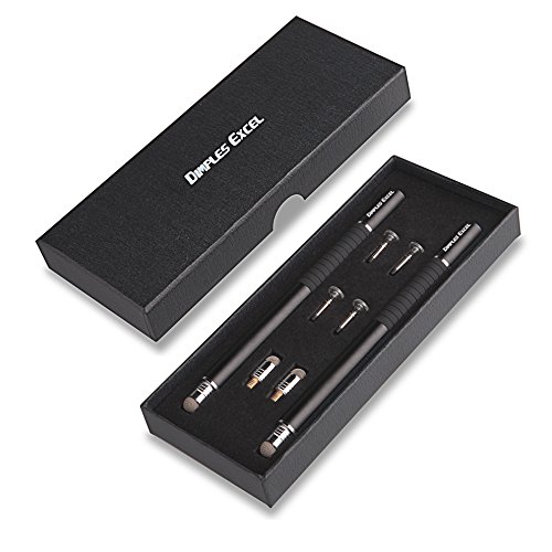 Dimples Excel Präzision Stylus pen Eingabestifte for Ipad Pro Kindle Tablet Touchscreen Smartphone mit Ersatzspitzen (Schwarz + Schwarz) - 7